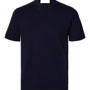 Selected Polo da Uomo manica corta  Berg Blu