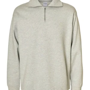 Selected Felpa da uomo con mezza zip Relax Ron