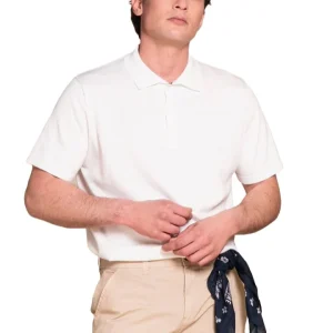 Impure Polo leggera in maglia da uomo Owen bianca