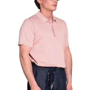Impure Polo leggera in maglia da uomo Owen rosa
