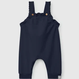 Salopette con Volant Ricamato Neonato Cotone Organico Garzat