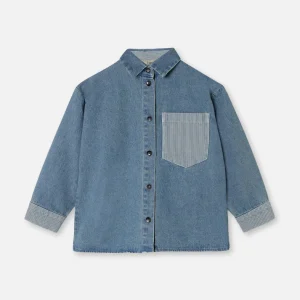 Camicia in jeans a contrasto