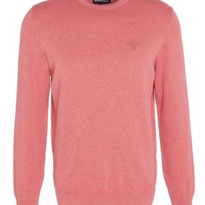 Barbour Maglia girocollo in cotone da uomo Pima rosa
