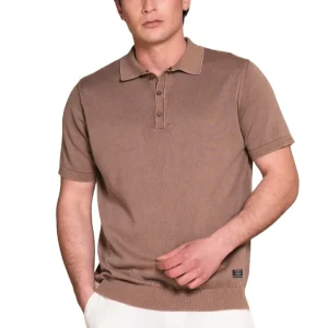 Impure Polo leggera in maglia da uomo Owen marroncino