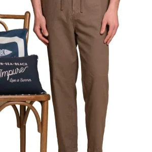 Impure Pantalone in misto lino da uomo Miles marroncino