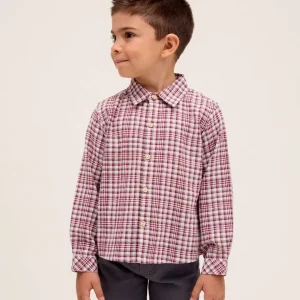 Camicia a quadri bordeaux
