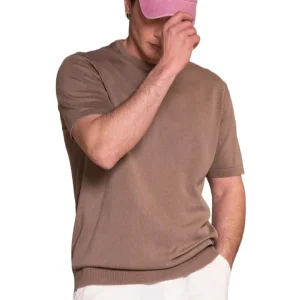 Impure Maglioncino da uomo manica corta Samuel marroncino