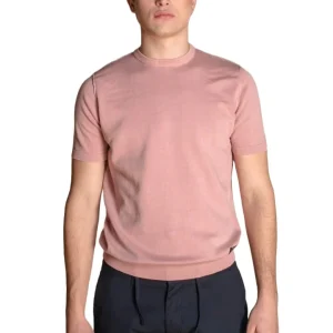 Impure Maglioncino da uomo manica corta Samuel rosa