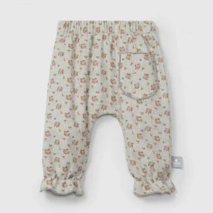 Pantaloni fiori in tripla garza