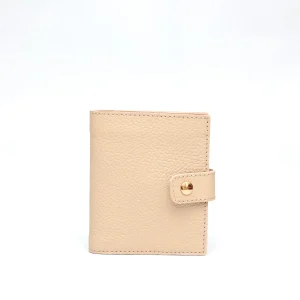 Portafoglio cara in pelle beige