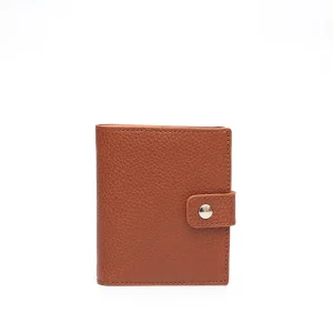 Portafoglio cara in pelle marrone