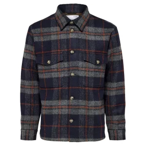 Selected Giacca Camicia a quadri da uomo Archive blu
