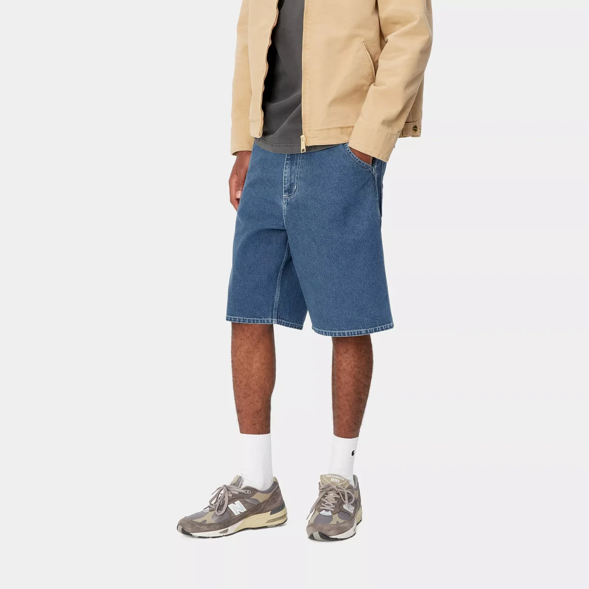Carhartt Wip Pantaloncino in jeans da uomo Simple lavaggio medio - immagine 4