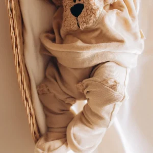 Leggings Neonato con Orecchie Orsetto - Cotone Organico GOTS Woolyorganic